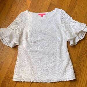 Lilly Pulitzer Elegant White Lace Blouse